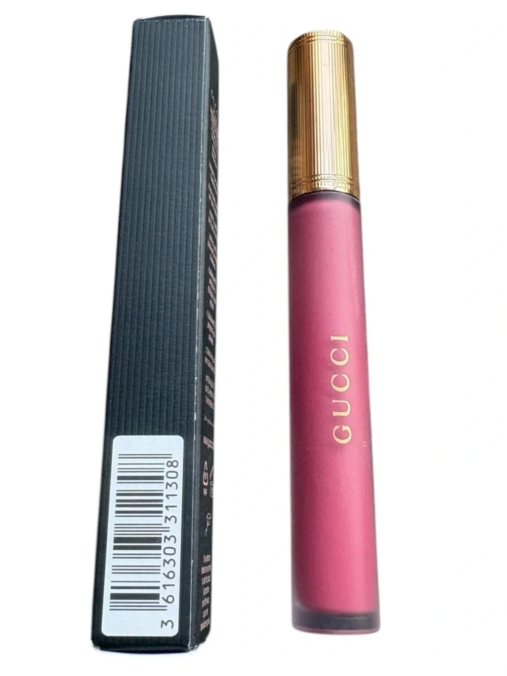 Gucci Liquid Matte Lipstick 413 Cornelia Pink Transfer Proof